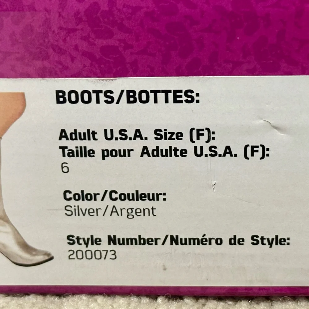 NIB Silver Knee-High GoGo Boots Size 6